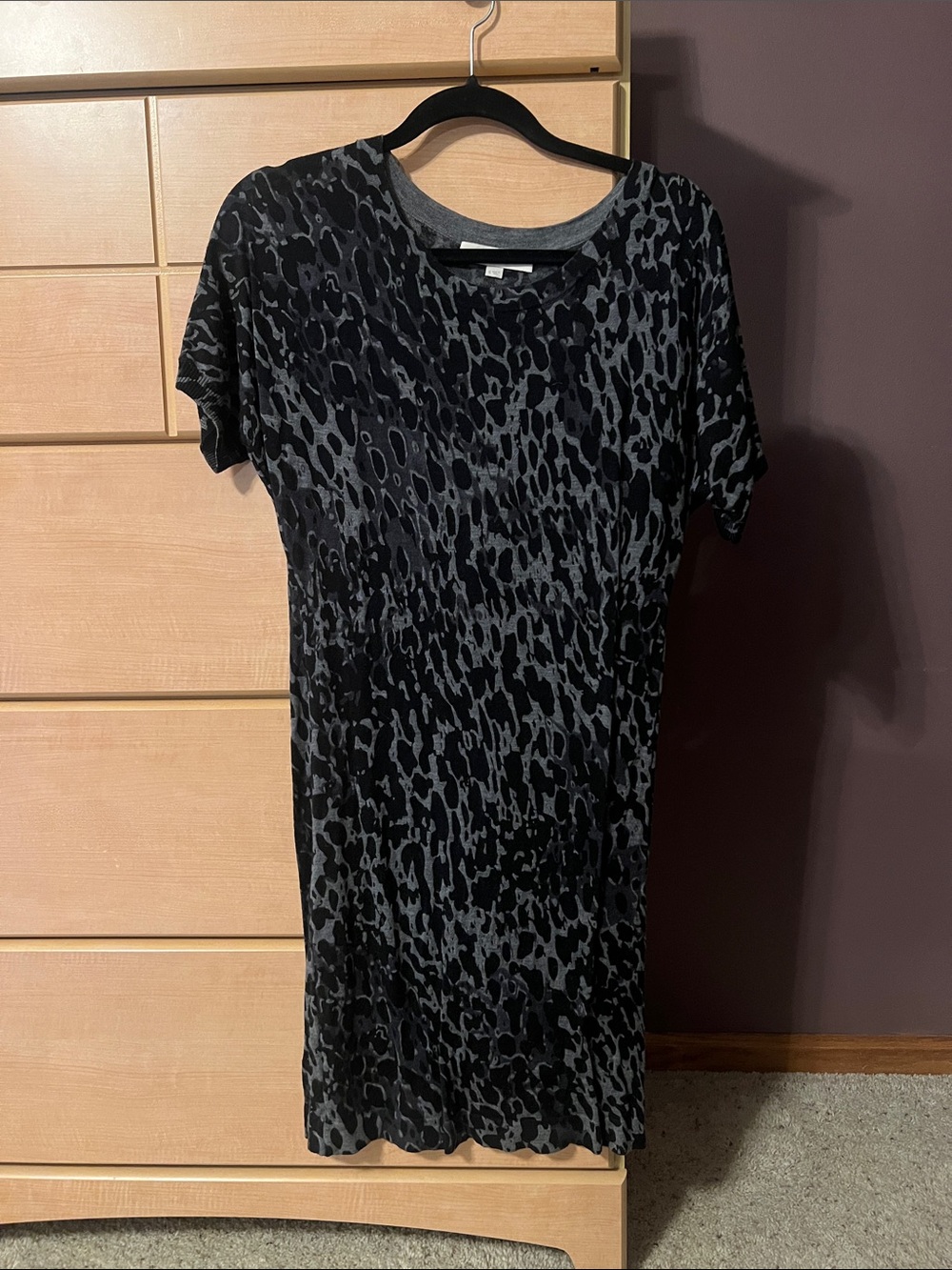 LOFT Black and Gray shift dress